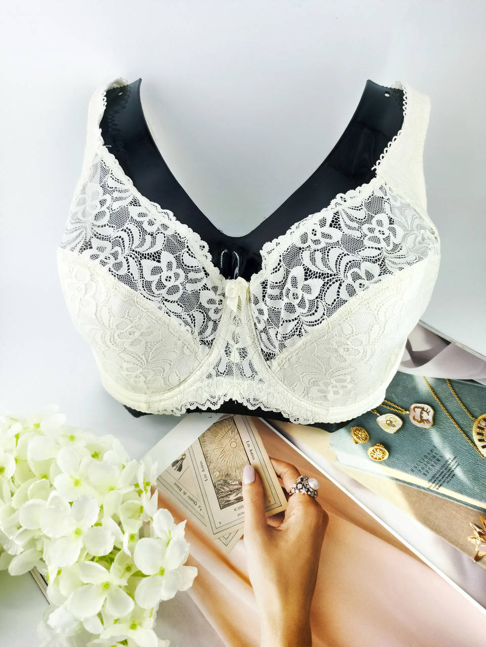 

Бюстгальтер Safena без поролона ажурный 85G шампань (1518)