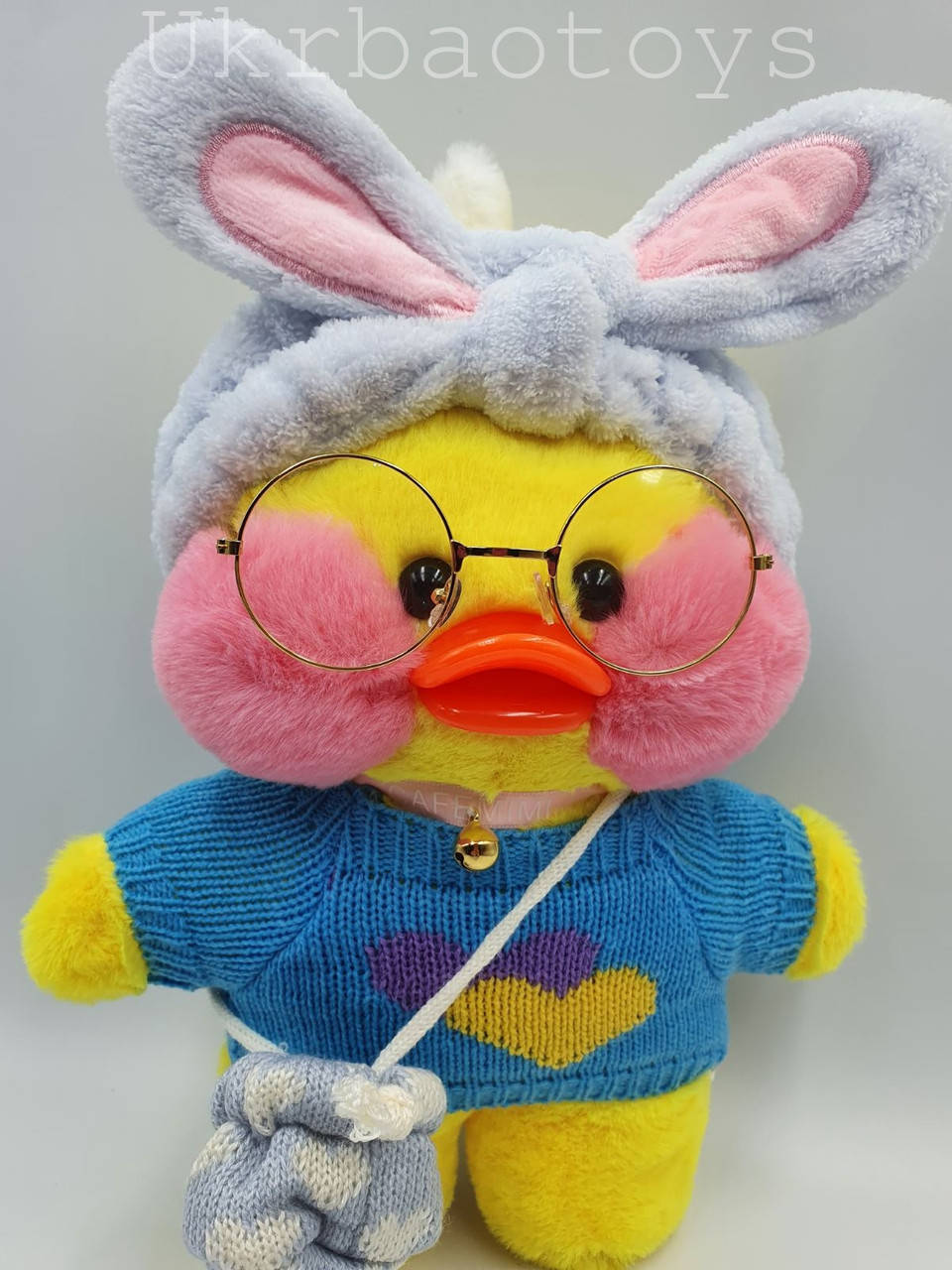 

Мягкая игрушка желтая уточка Cafe mimi duck в синем свитере ., Желтый