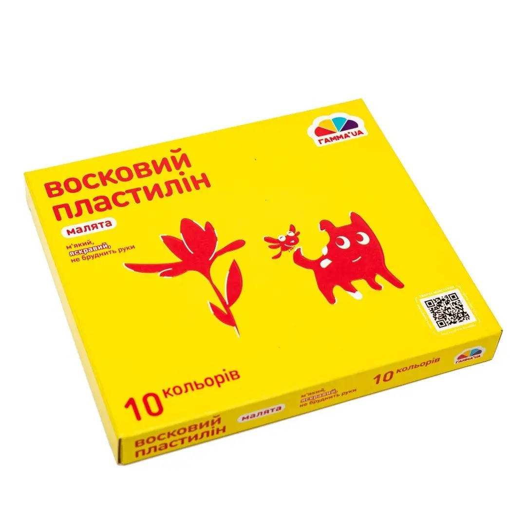 

Пластилін восковий "Малята" 10 кольорів, 120 г, Разные цвета