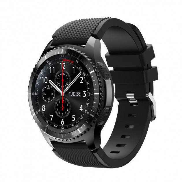 

Ремешок силиконовый Sikai для Samsung Gear S3 / Galaxy Watch 46mm - Черный