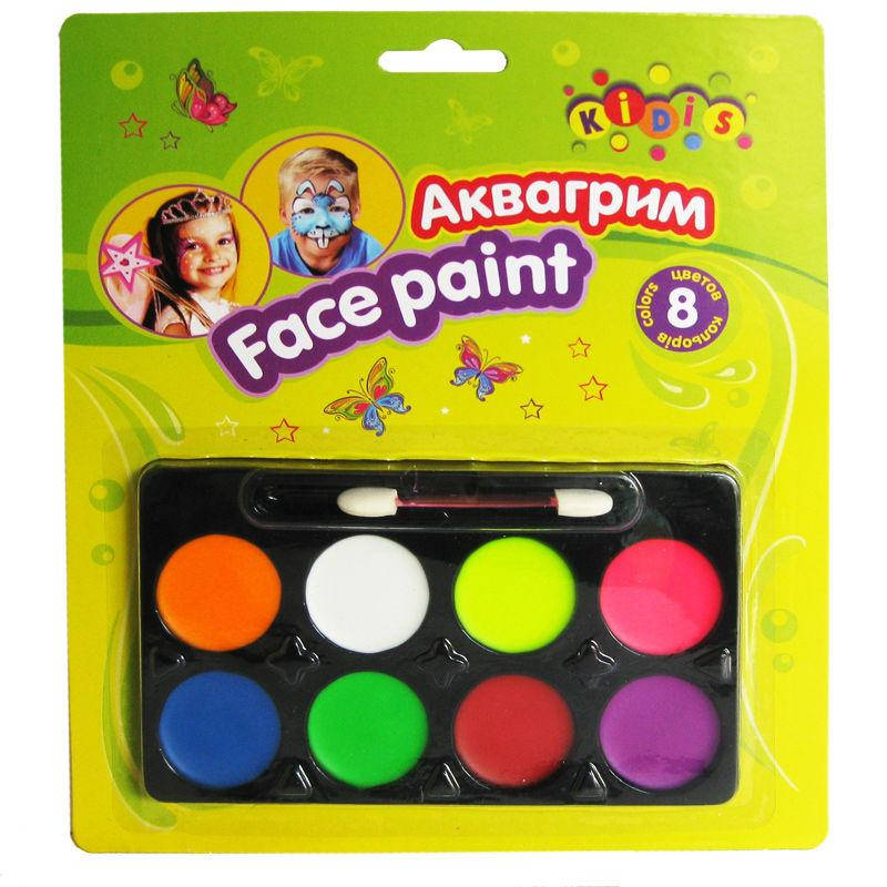 

Аквагрим для лица краски Face Paints Kidis 8 цв. 7767
