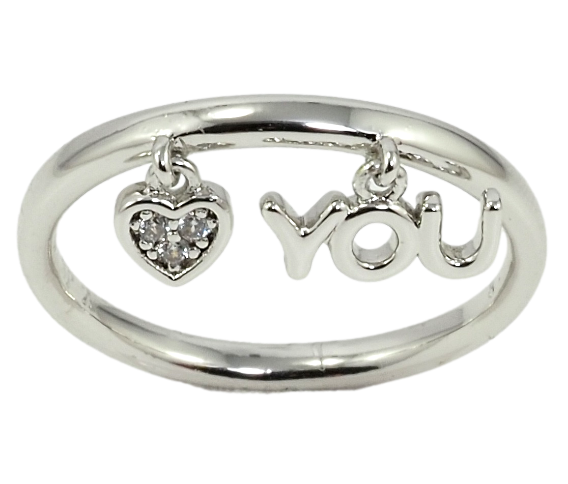 

Кольцо Xuping Родий "Love You" р.17.5,18.5,19,20