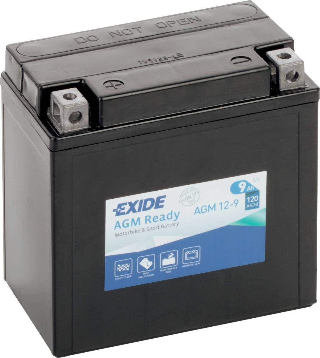 

Аккумулятор гелевый мото 9Ah 120A EXIDE SLA12-9 = AGM12-9 для Ducati , Yamaha , Kawasaki , Geon , Aprilia
