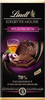 

ШОКОЛАД LINDT EDELBITTER MOUSSE PFLAUME RUM 70% 150 g