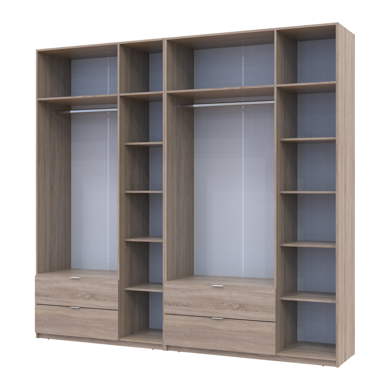 Розпашна Шафа для одягу Doros Лукас Дуб сонома 3+3 ДСП 255х50х240 (42005111) 3