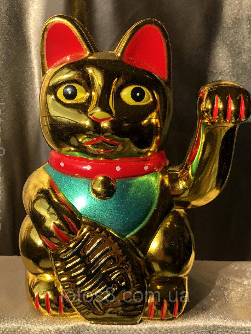 

Манэки нэко (кот счастья, манящий кот) фэн - шуй, высота 18 см.