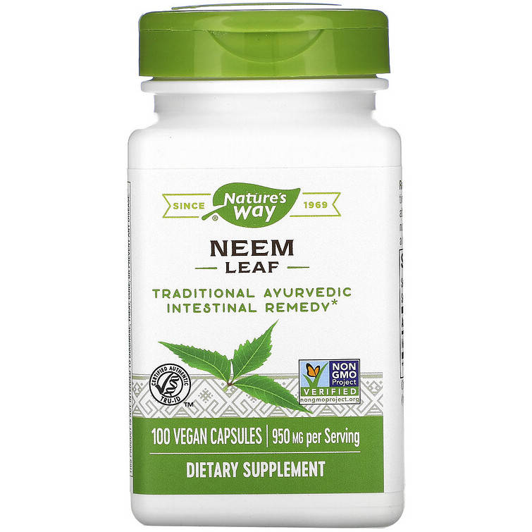 

Листья нима Nature's Way "Neem Leaf" для очищения организма, 950 мг (100 капсул)