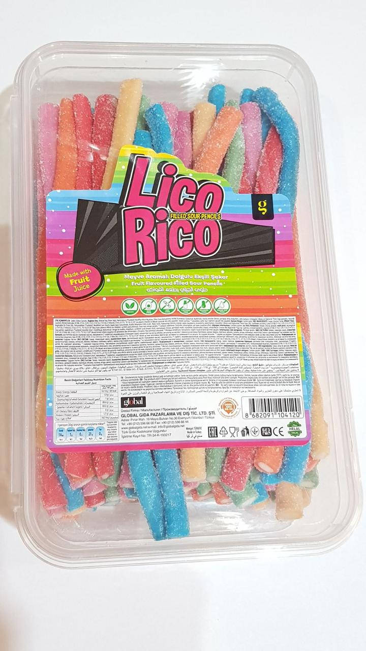 

Жевательные конфеты Lico Rico мармеладные палочки в сахаре 1,5 кг