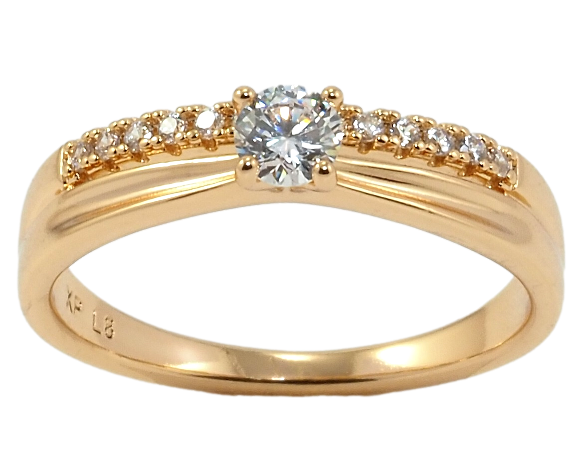 

Кольцо Xuping Позолота 18K "Фианит с дорожкой циркония" р.18.5,20