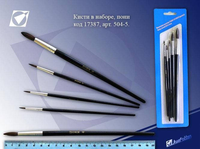 

Натуральные кисточки для рисования Набор Пони 504-5 5шт
