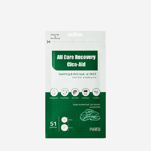 

Патчи от воспалений успокаивающие Purito All Care Recovery Cica-Aid 51 ea