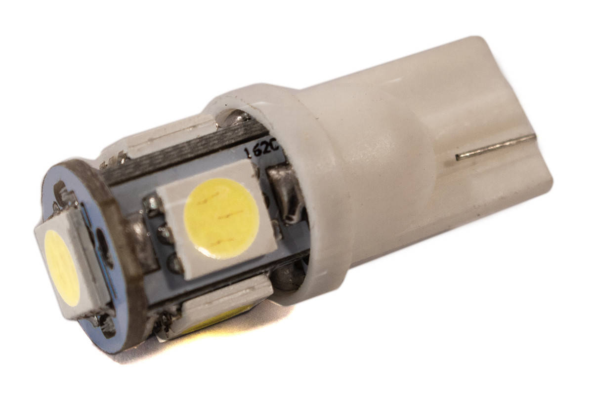 

Светодиодная лампа AllLight T10 5 диодов 5050 W2,1x9,5d 12V WHITE