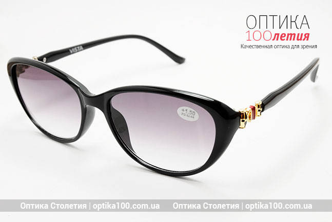 

Женские очки с диоптриями для зрения с тонировкой +3.5, Черный