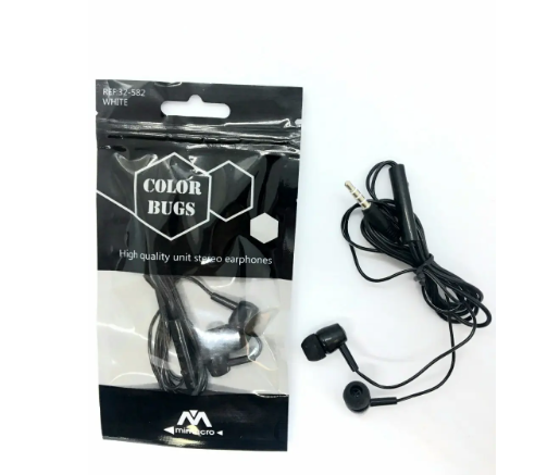 

Проводные наушники Mimacro вакуумные Black М 103, Черный