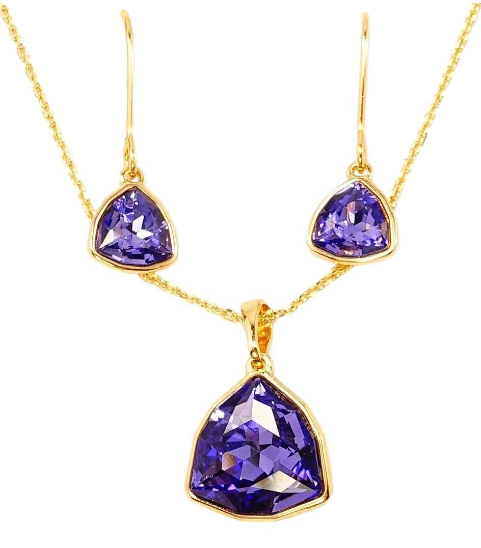 

Набор Xuping Позолота 18K с кристаллами Swarovski Серьги Кулон на цепочке "Кристалл Огранка Щит"длина 40-45 см