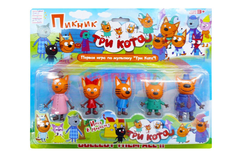 

Набор фигурок "Три кота" 5шт. на планш. 30*24*3,5см. 89001A