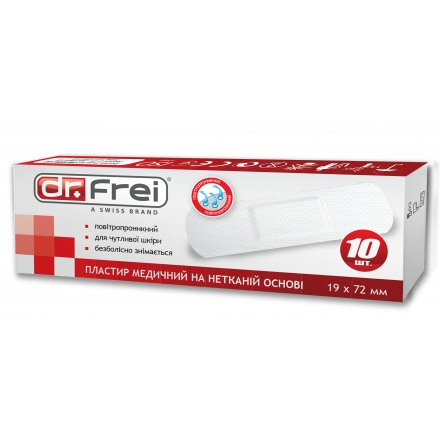 

Пластырь Dr.Frei медицинский неткан.осн. 19 х 72 мм, 10 шт