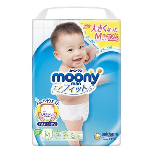 

Moony Трусики-подгузники для малышей начинающих ходить М (6-11кг) 58 шт
