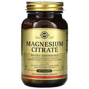

Цитрат магния, Magnesium Citrate, Solgar, 60 таблеток (SOL-59204)