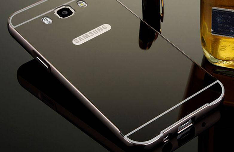 

Чехол зеркальный алюминиевый Samsung J5 2016 J510 (цвет черный), Золотистый