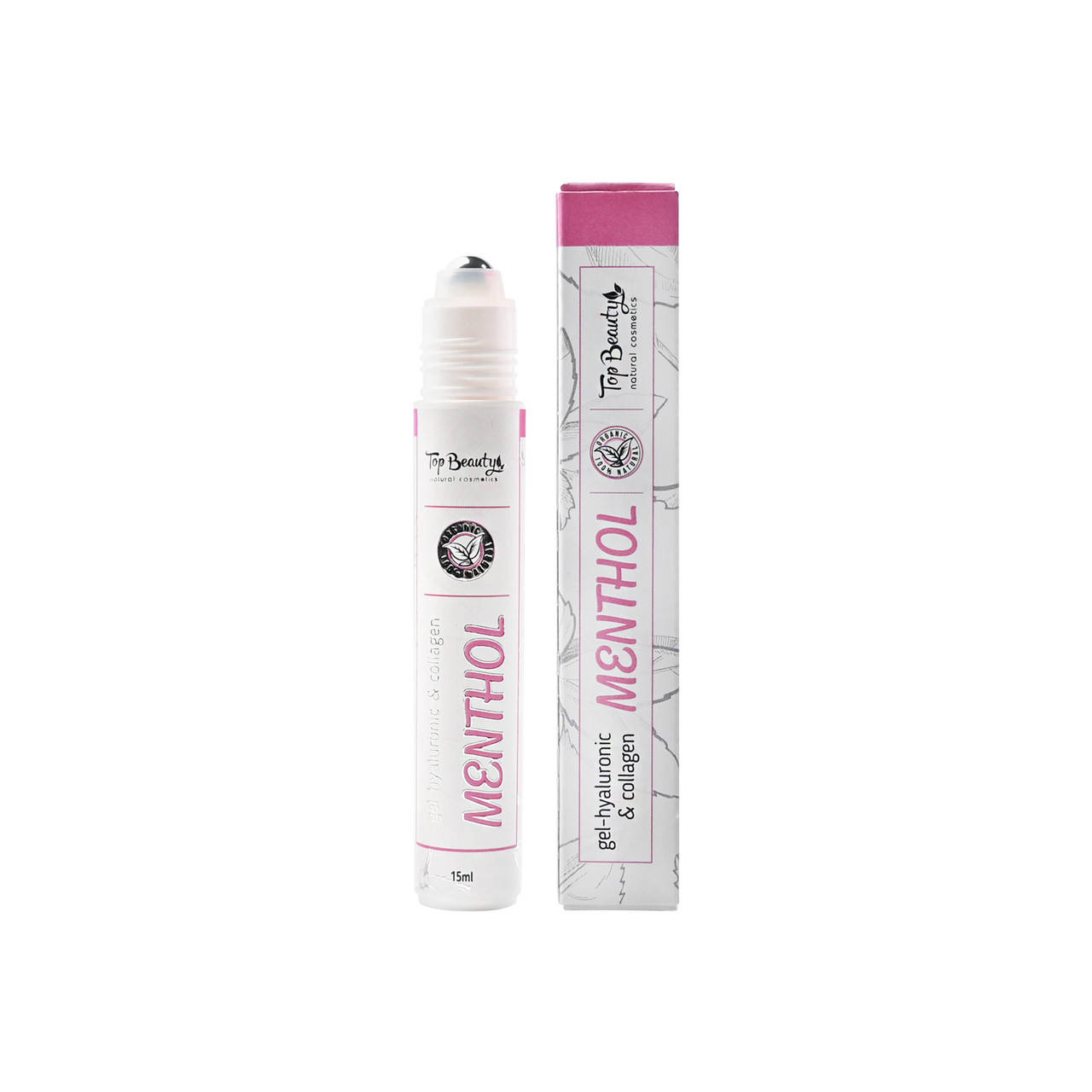 

Роликовый аппликатор под глаза (жидкие патчи) Top Beauty Gel-hyaluronic & Collagen Menthol 15 мл