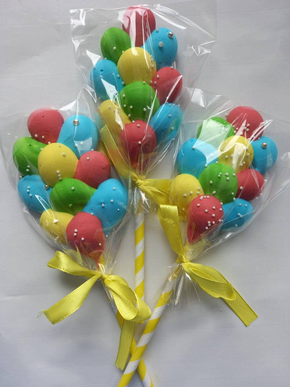 

Меренга (Безе) Топпер на палочке "воздушные шарики №1"