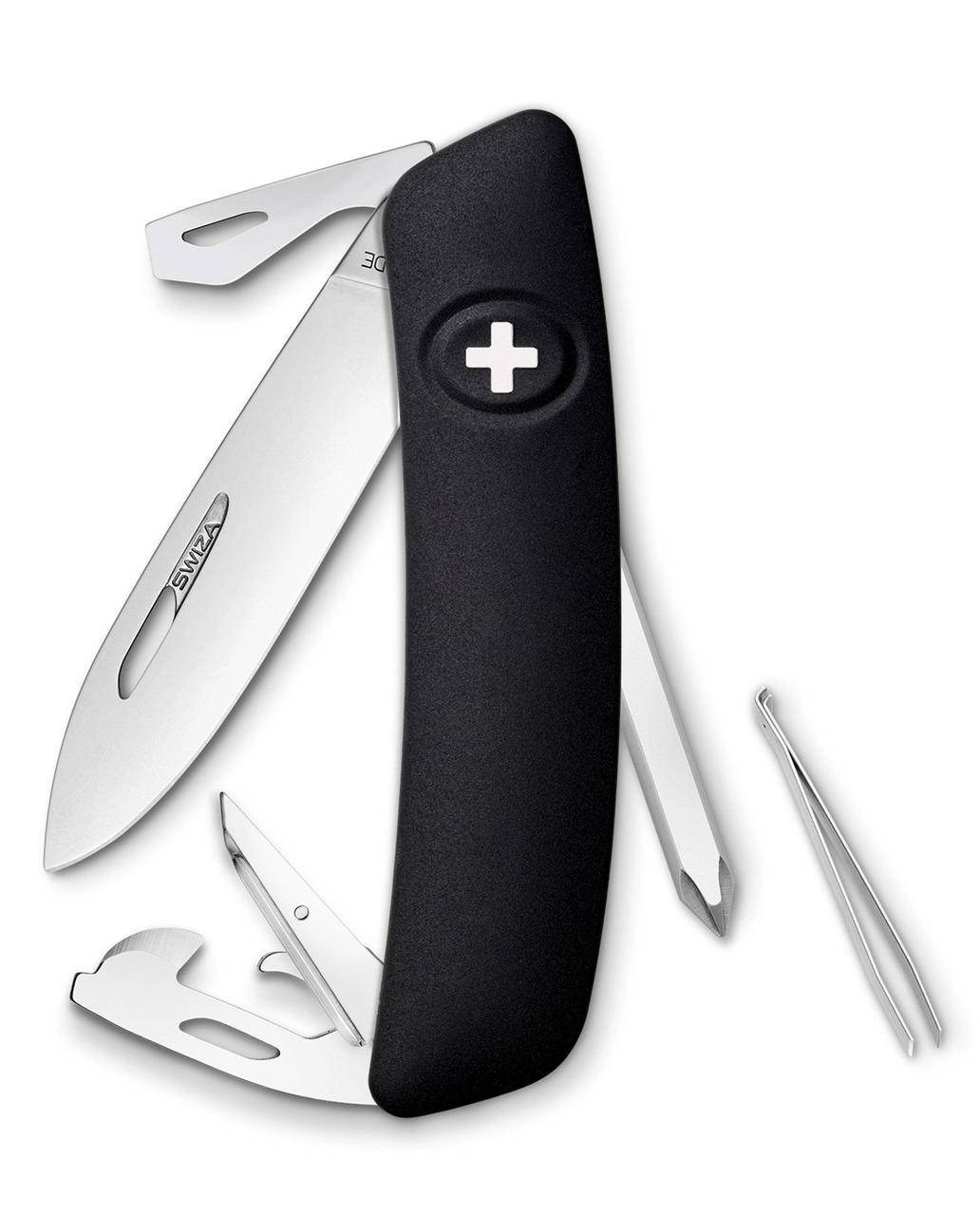 

Швейцарский нож Swiza D04 Black (KNI.0040.1010), Черный