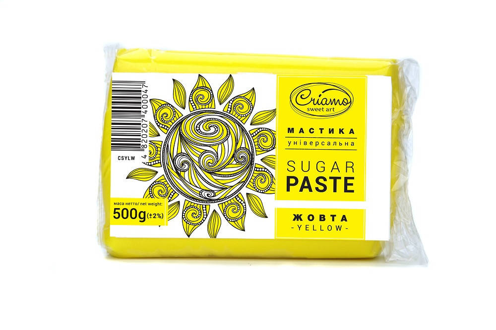 

Мастика для тортов Criamo обтяжка 0.5 кг Желтая