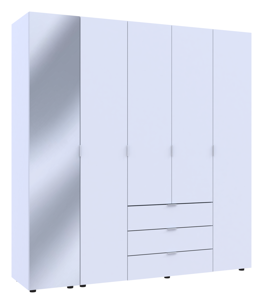 Шафа для одягу Doros Гелар Білий 4ДСП/Дзеркало 194х49.5х203.4 (42002160) 3