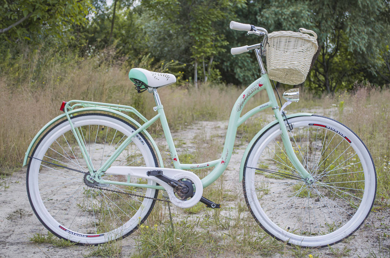 

Велосипед женский городской VANESSA 28 Mint с корзиной Польша, Зелёный