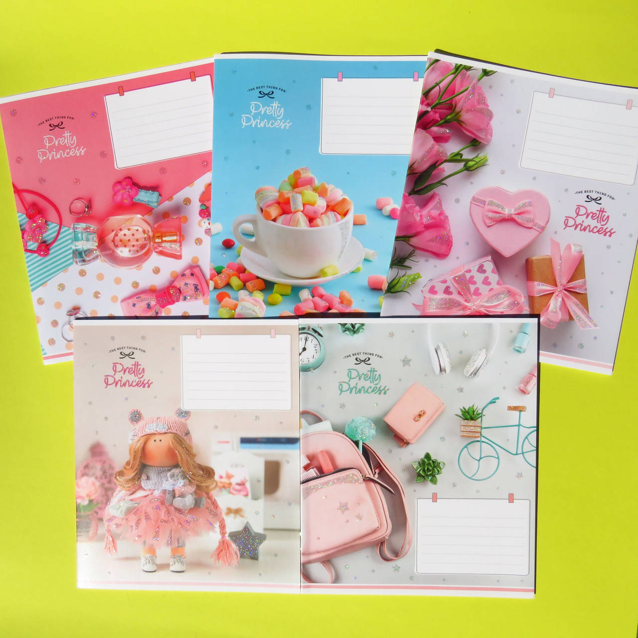 

Зошит шкільний в лінію 18 аркушів Школярик For pretty princess, гліттер