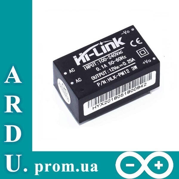 

Блок питания компактный Hi-Link HLK-PM12 12В 12V 250mA (3W) / AC-DC 220V [#M-9]