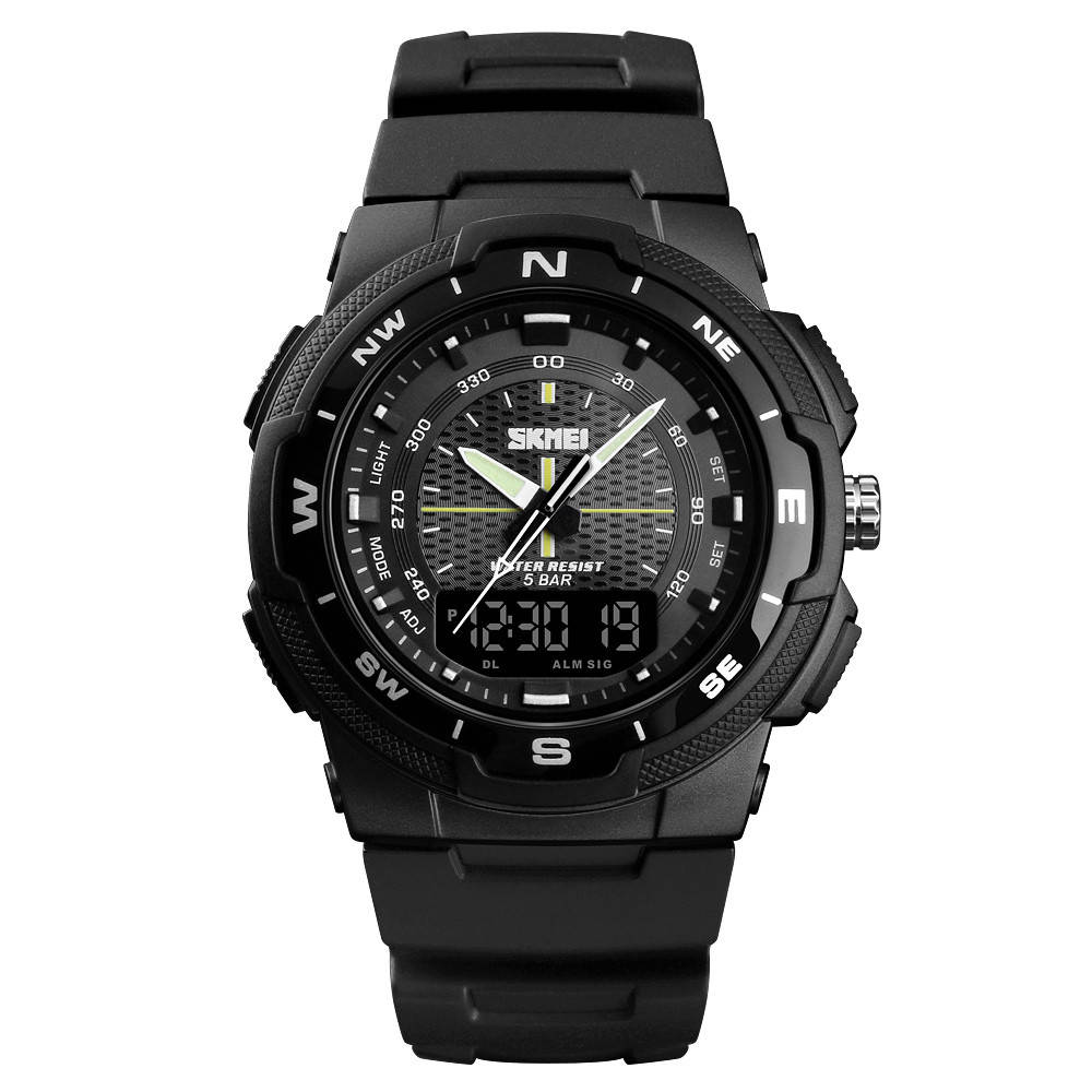 

Skmei 1454 черные мужские спортивные часы