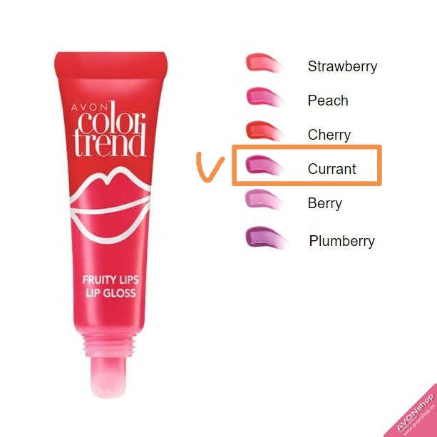 

Блеск для губ Color Trend "Фруктовый" Avon ( currant / смородина) 10 ml