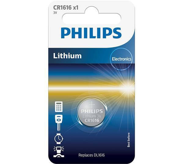 

Батарейка кнопковая, литиевая PHILIPS (CR1616/00B)