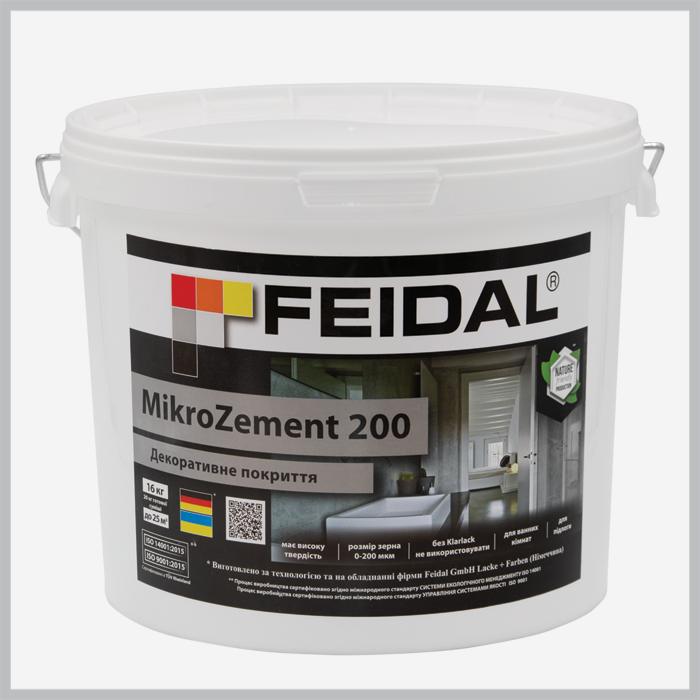 

Микро бетон декоративная Feidal MikroZement 200 16кг, Белый