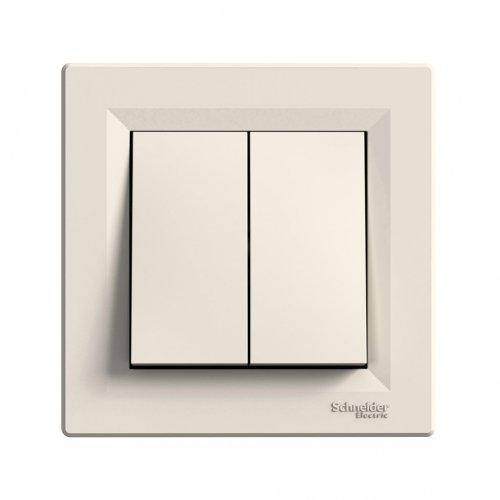 

Выключатель двухклавишный Asfora Schneider Electric крем
