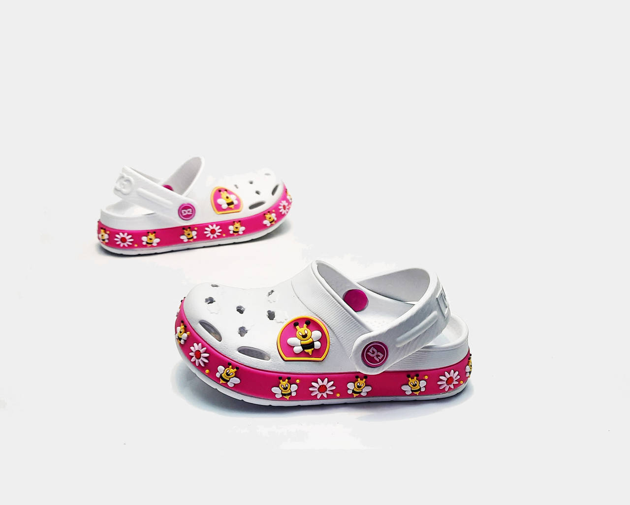 

Детские кроксы 31 32 белые розовые для девочки сабо, Белый