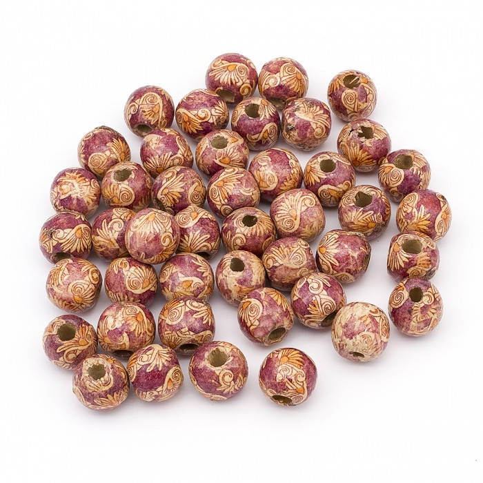 

Бусины Деревянные, Печатные, Круглые, Коричневый, 16мм, Отв. 5мм, 40шт/50г