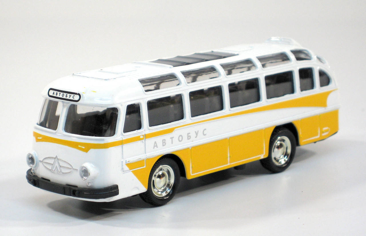 

Автобус ЛАЗ-697 жёлтый модель металлическая Автопром 1:32-36, свет, звук, инерция, Желтый