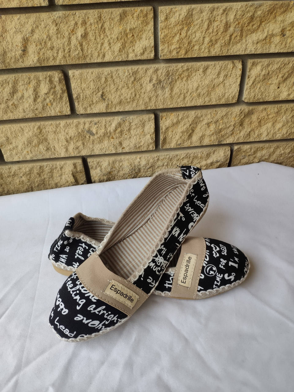 

Эспадрильи,кеды, мокасины, слипоны женские ESPADRILLE, Турция 38, черный с белым