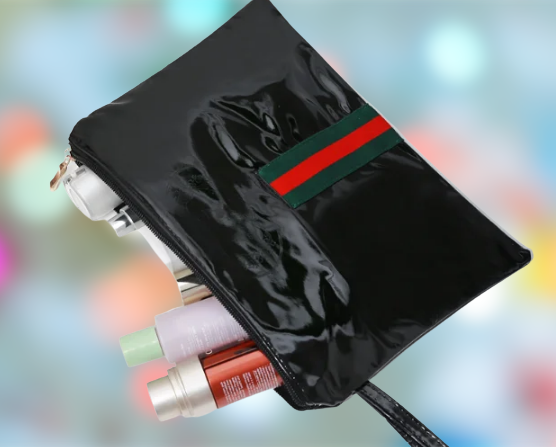 

Косметичка, сумочка, клатч, из лакированной кожи, Черный