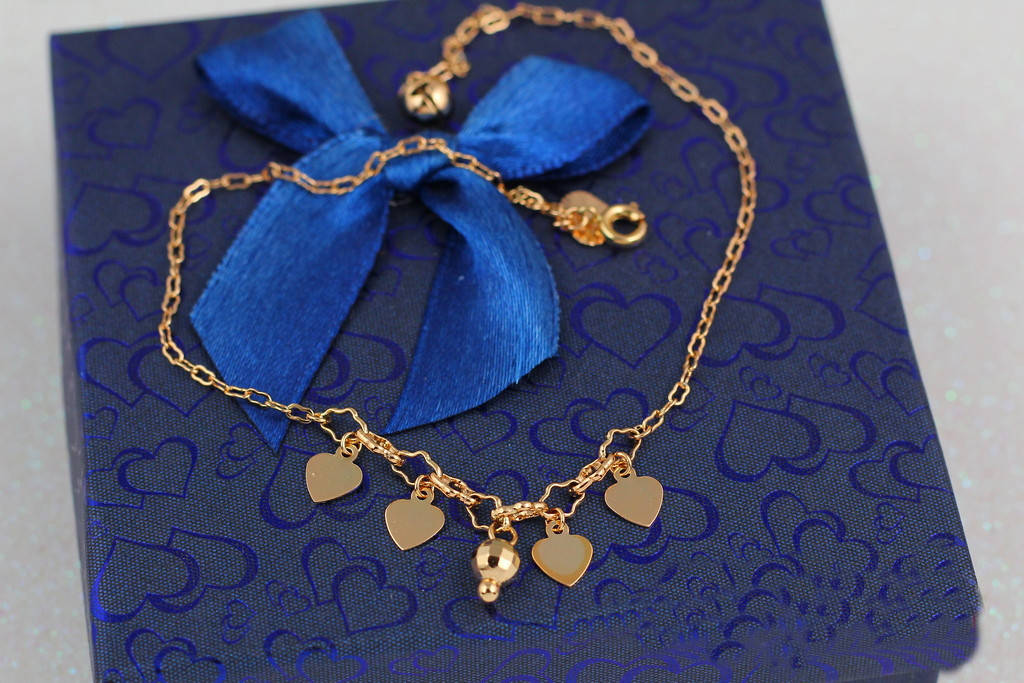 

Браслет Xuping Jewelry на ногу с пиками 25 см 1 мм золотистый