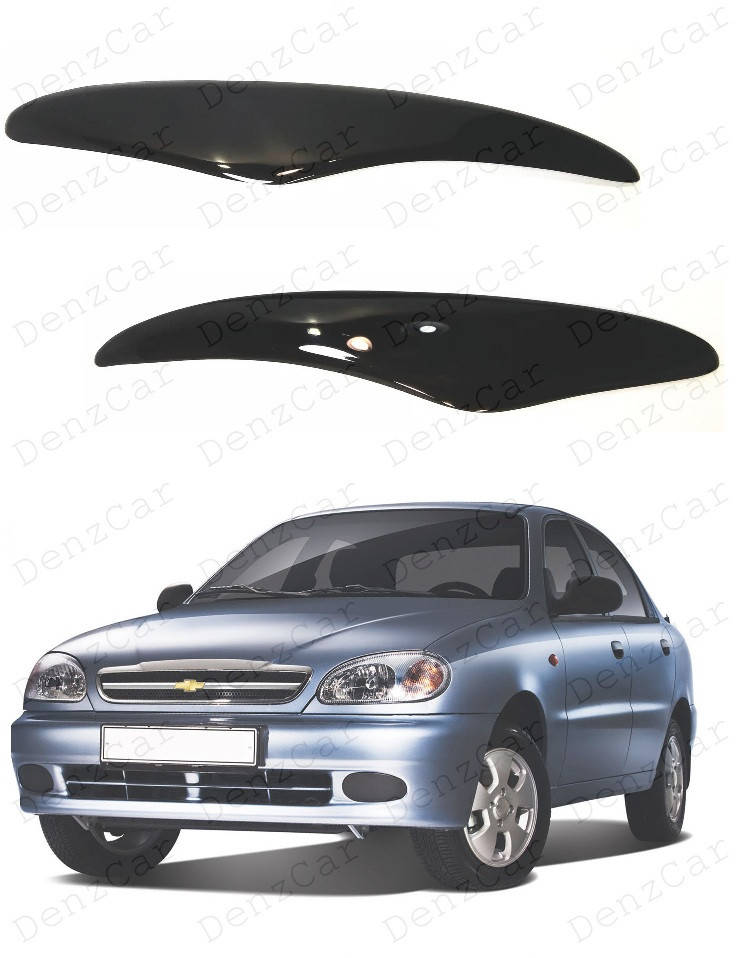 

Реснички на фары Daewoo Lanos\Накладки на фары Део Ланос (AV-Tuning), Черный