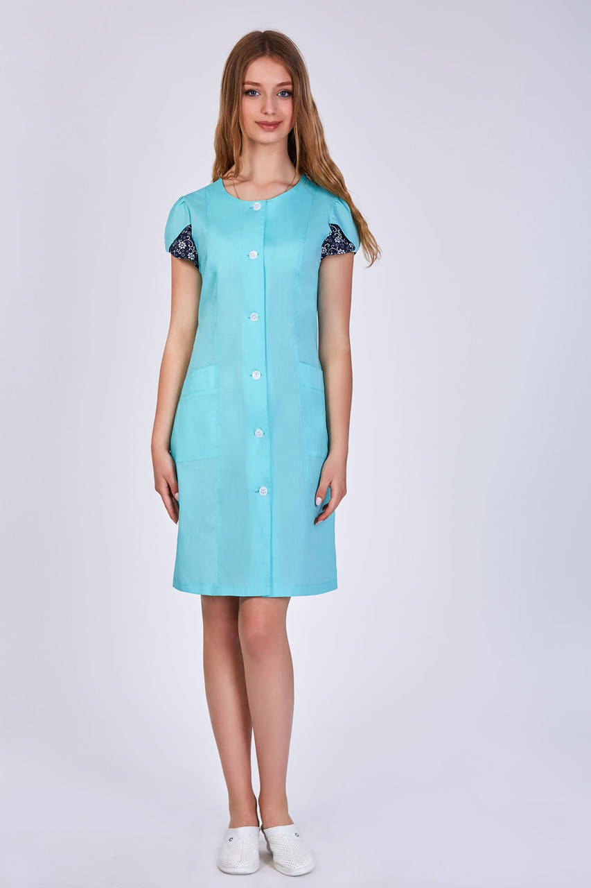 

Халат медицинский женский Афина (батист, яблоко, р.42-56) Мария