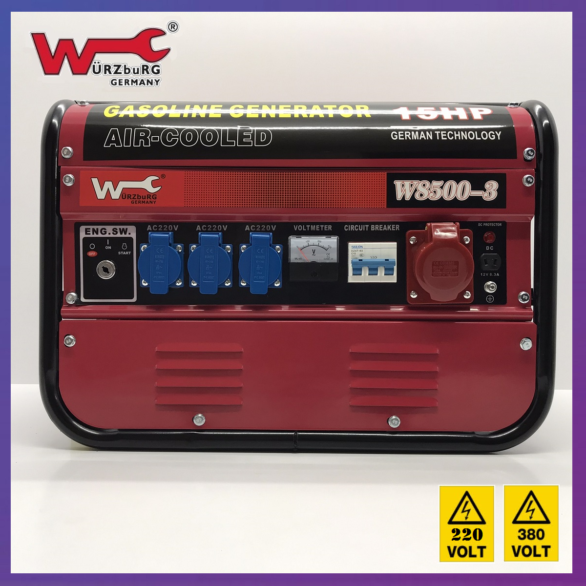 

Бензогенератор Генератор бензиновый Ürzburg Germany W8500-3