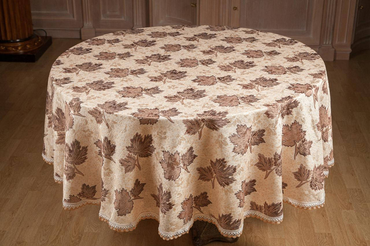 

Скатерть ХОРС-М жаккардовая круглая КЛЕНОВЫЙ ЛИСТ Ø180см 2816-10