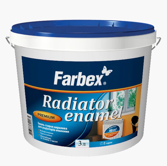 

Эмаль стирол-акриловая Farbex для радиаторов отопления (3 л)