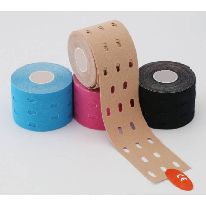 

Тейп кинезио с отверстиями 5 см Kinesiology Tape, перфорированный тейп 5 см