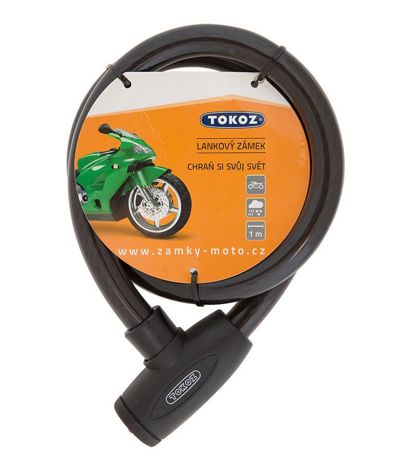 

Замок тросовый для велосипеда TOKOZ MOTO BLACK 100 см 2KEY ТК8 (Чехия)